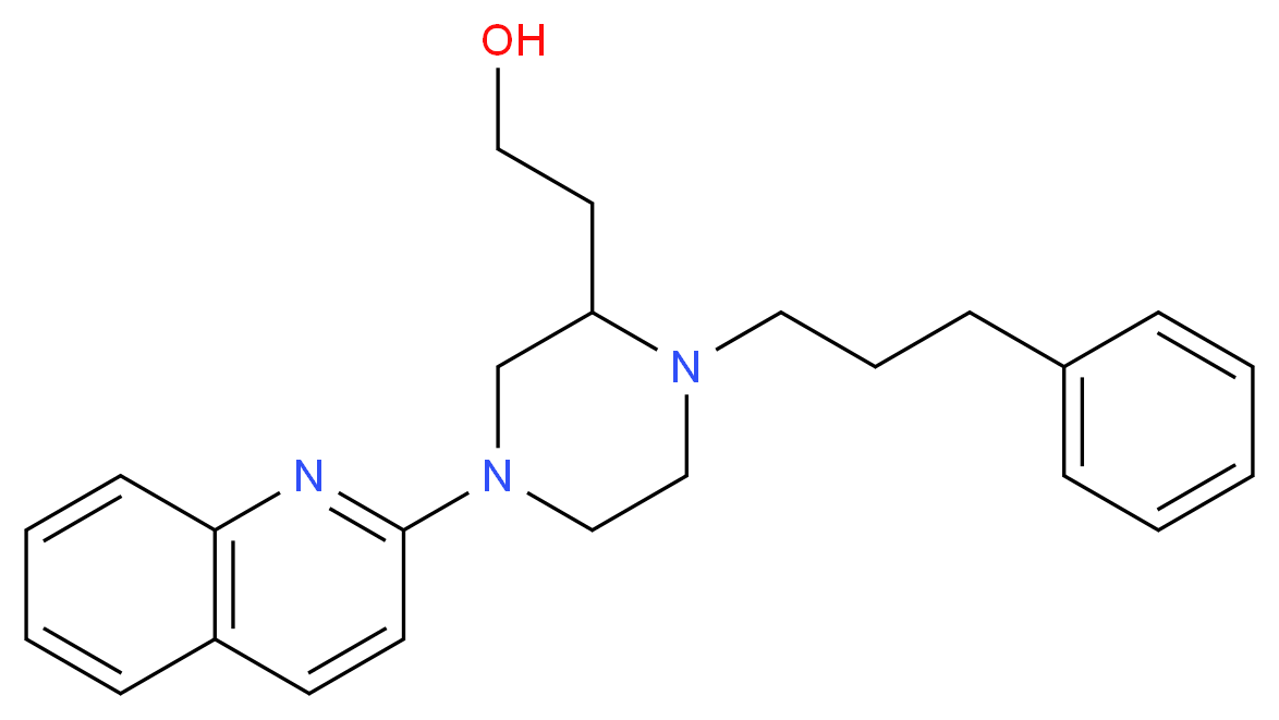 2-[1-(3-phenylpropyl)-4-(2-quinolinyl)-2-piperazinyl]ethanol_分子结构_CAS_)