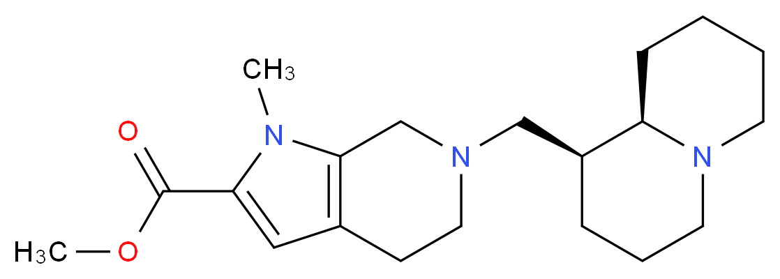 methyl 1-methyl-6-[(1S,9aR)-octahydro-2H-quinolizin-1-ylmethyl]-4,5,6,7-tetrahydro-1H-pyrrolo[2,3-c]pyridine-2-carboxylate_分子结构_CAS_)