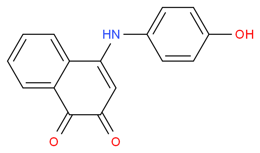 4-[(4-hydroxyphenyl)amino]-1,2-dihydronaphthalene-1,2-dione_分子结构_CAS_75140-07-7