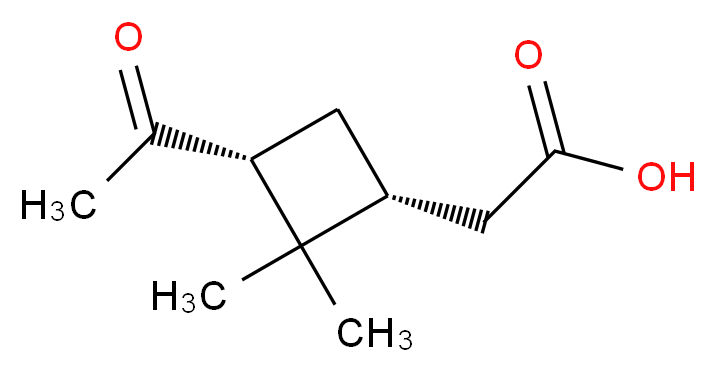 2-[(1R,3R)-3-acetyl-2,2-dimethylcyclobutyl]acetic acid_分子结构_CAS_61826-55-9