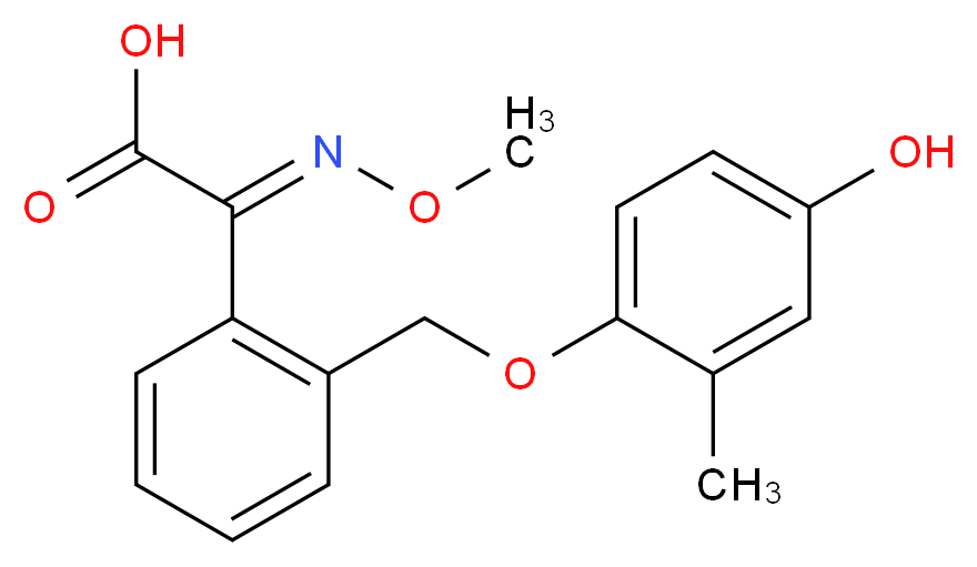 (2E)-2-[2-(4-hydroxy-2-methylphenoxymethyl)phenyl]-2-(methoxyimino)acetic acid_分子结构_CAS_181373-11-5