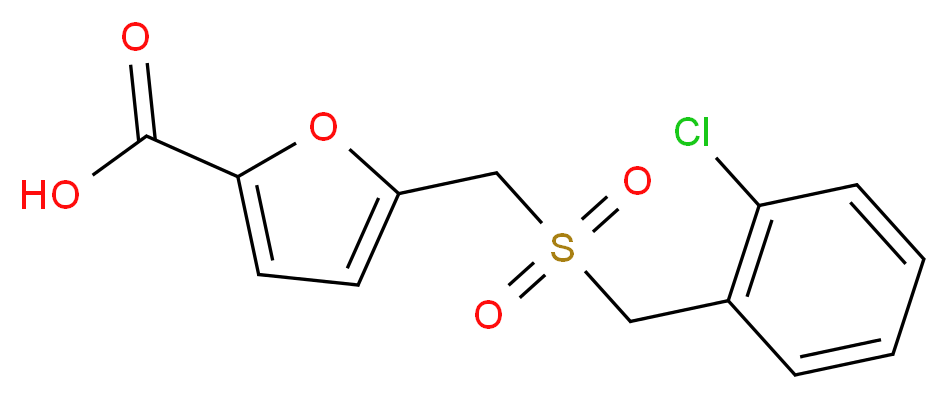 5-{[(2-Chlorobenzyl)sulfonyl]methyl}-2-furoic acid_分子结构_CAS_)