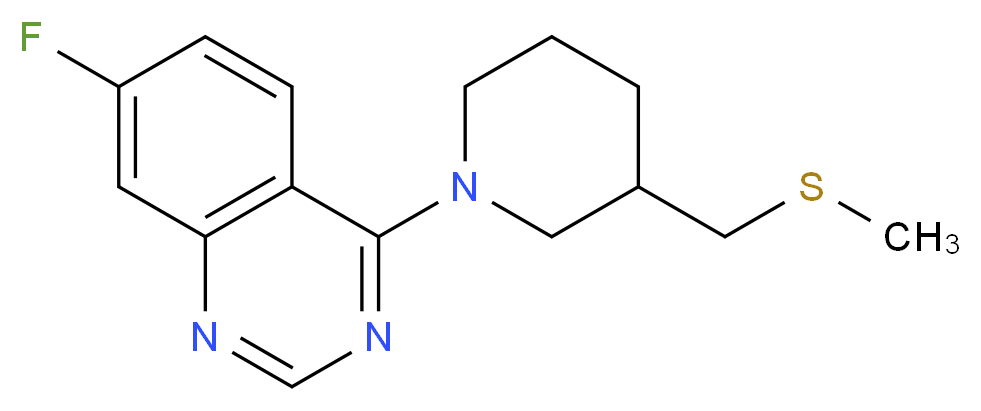 7-fluoro-4-{3-[(methylthio)methyl]piperidin-1-yl}quinazoline_分子结构_CAS_)