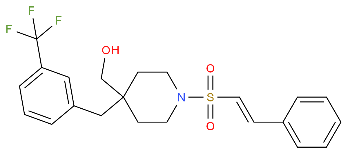 {1-{[(E)-2-phenylvinyl]sulfonyl}-4-[3-(trifluoromethyl)benzyl]-4-piperidinyl}methanol_分子结构_CAS_)