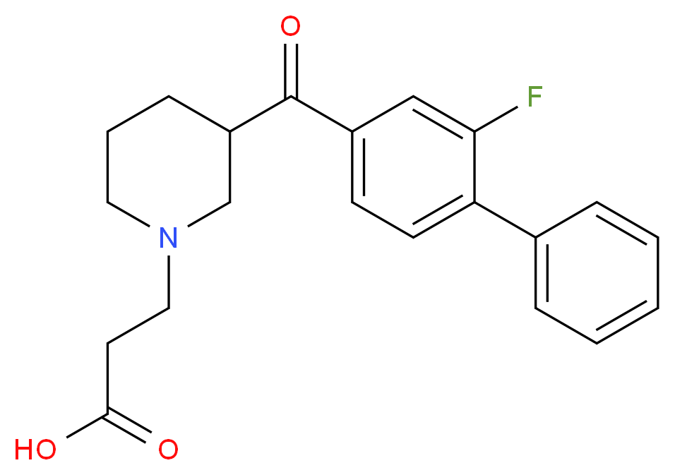 3-{3-[(2-fluorobiphenyl-4-yl)carbonyl]piperidin-1-yl}propanoic acid_分子结构_CAS_)