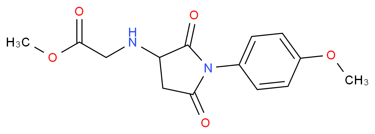 methyl N-[1-(4-methoxyphenyl)-2,5-dioxopyrrolidin-3-yl]glycinate_分子结构_CAS_471917-79-0)