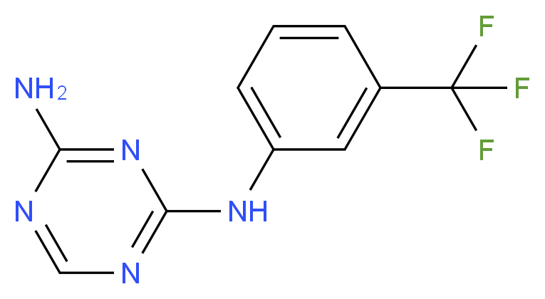 N-(3-Trifluoromethyl-phenyl)-[1,3,5]triazine-2,4-diamine_分子结构_CAS_3832-69-7)