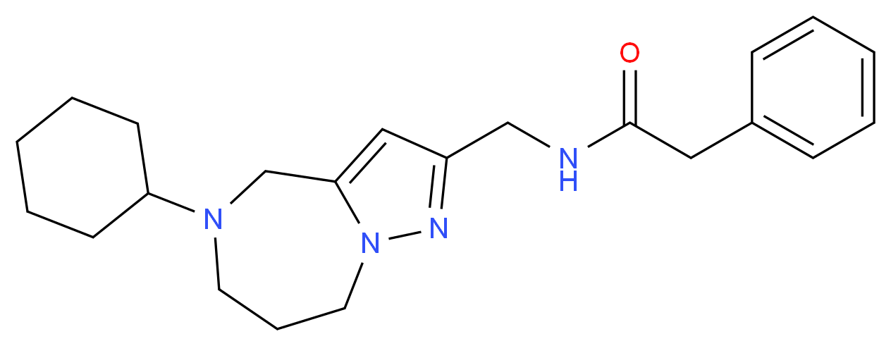 N-[(5-cyclohexyl-5,6,7,8-tetrahydro-4H-pyrazolo[1,5-a][1,4]diazepin-2-yl)methyl]-2-phenylacetamide_分子结构_CAS_)