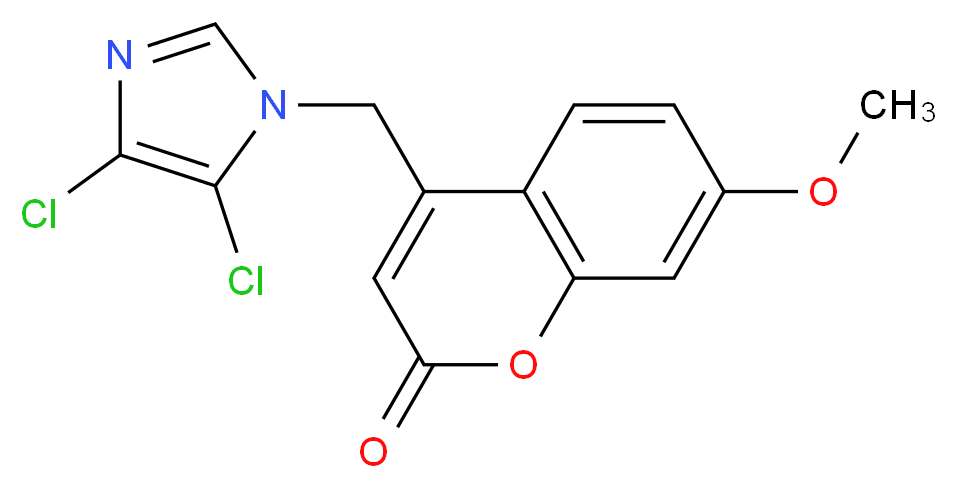 4-((4,5-dichloro-1H-imidazol-1-yl)methyl)-7-methoxy-2H-chromen-2-one_分子结构_CAS_)