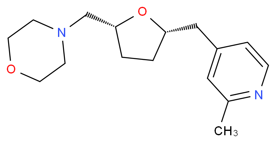 4-({(2R*,5S*)-5-[(2-methylpyridin-4-yl)methyl]tetrahydrofuran-2-yl}methyl)morpholine_分子结构_CAS_)