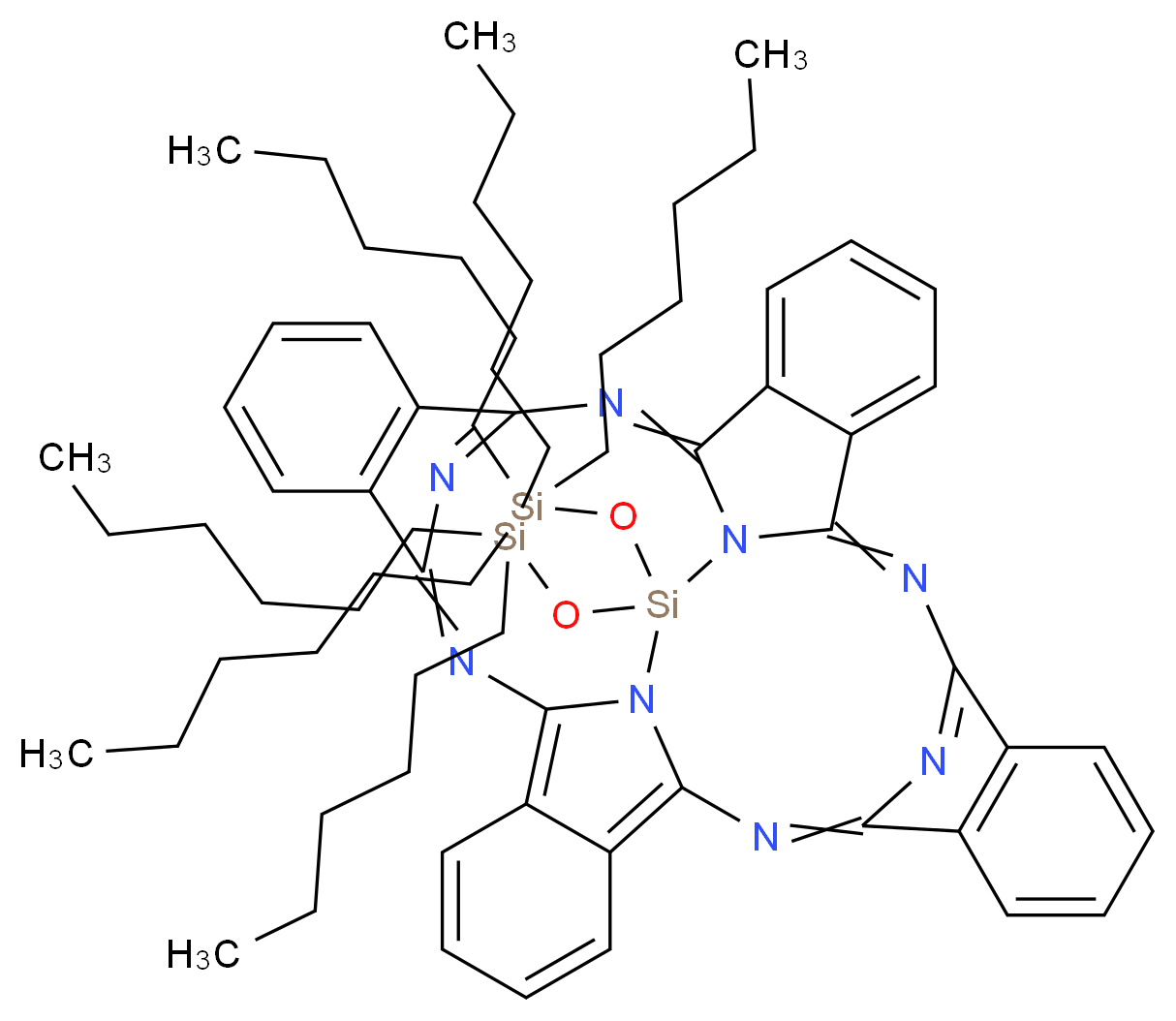 硅(IV)酞菁二(三己基甲硅烷基氧化物)_分子结构_CAS_92396-89-9)