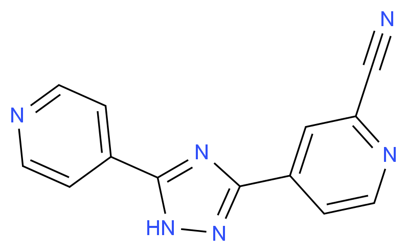 4-[5-Pyridin-4-Yl-1h-[1,2,4]Triazol-3-Yl]-Pyridine-2-Carbonitrile_分子结构_CAS_)