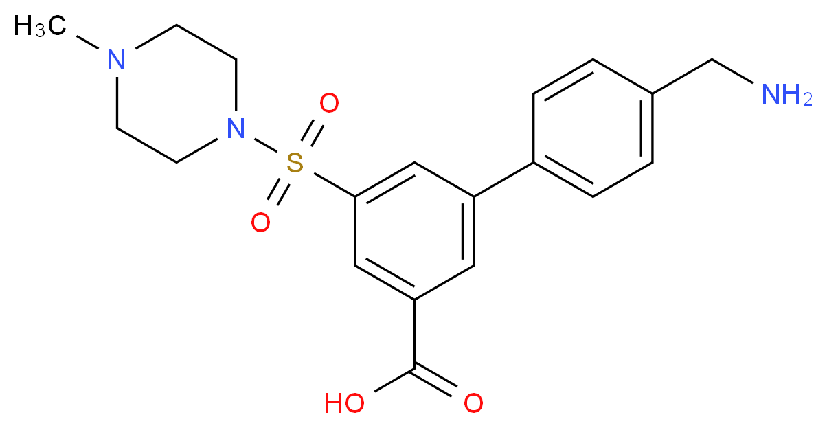 4'-(aminomethyl)-5-[(4-methylpiperazin-1-yl)sulfonyl]biphenyl-3-carboxylic acid_分子结构_CAS_)