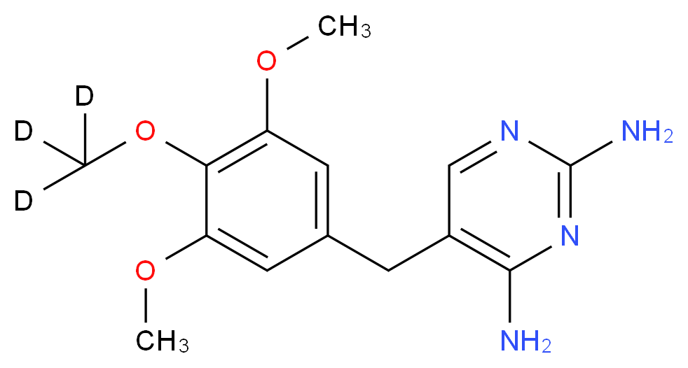 5-{[4-(<sup>2</sup>H<sub>3</sub>)methoxy-3,5-dimethoxyphenyl]methyl}pyrimidine-2,4-diamine_分子结构_CAS_1189923-38-3