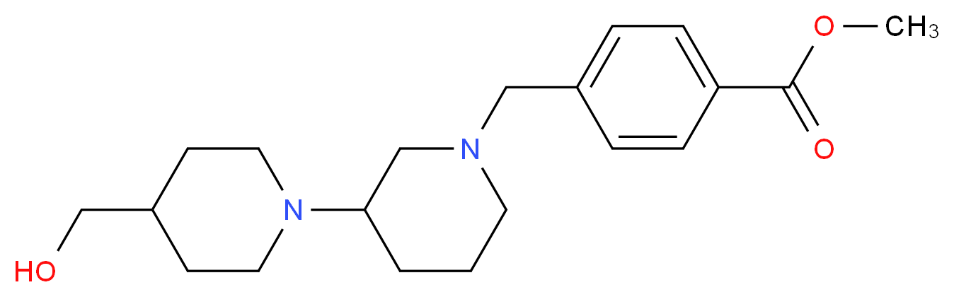 methyl 4-{[4-(hydroxymethyl)-1,3'-bipiperidin-1'-yl]methyl}benzoate_分子结构_CAS_)