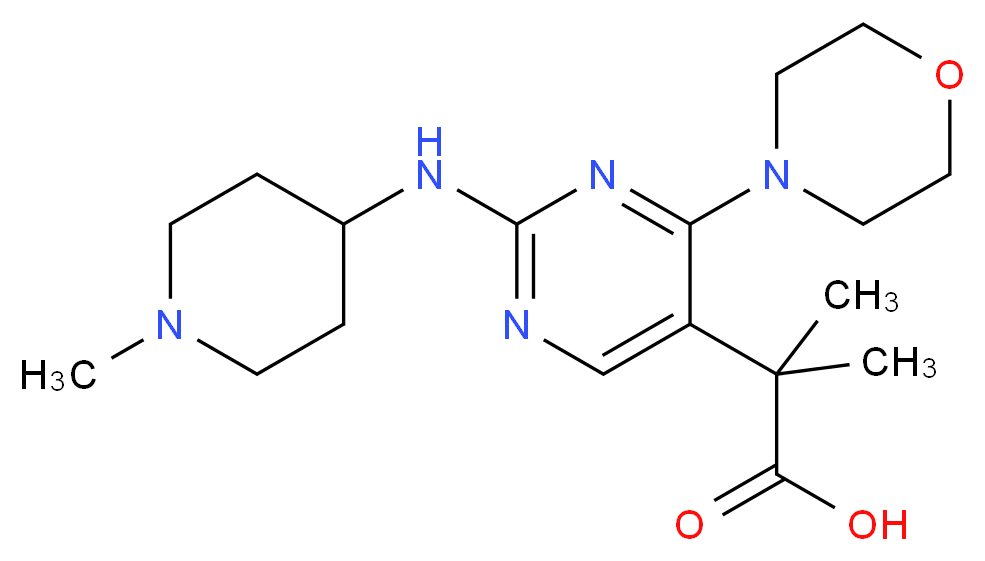 2-methyl-2-{2-[(1-methylpiperidin-4-yl)amino]-4-morpholin-4-ylpyrimidin-5-yl}propanoic acid_分子结构_CAS_)