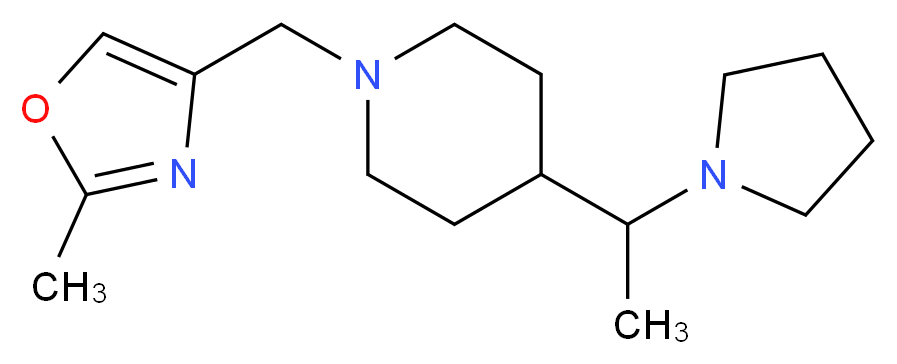 1-[(2-methyl-1,3-oxazol-4-yl)methyl]-4-[1-(1-pyrrolidinyl)ethyl]piperidine_分子结构_CAS_)
