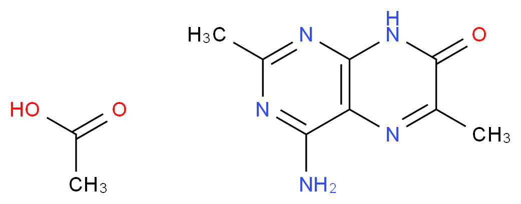 4-amino-2,6-dimethyl-7,8-dihydropteridin-7-one; acetic acid_分子结构_CAS_1216876-53-7