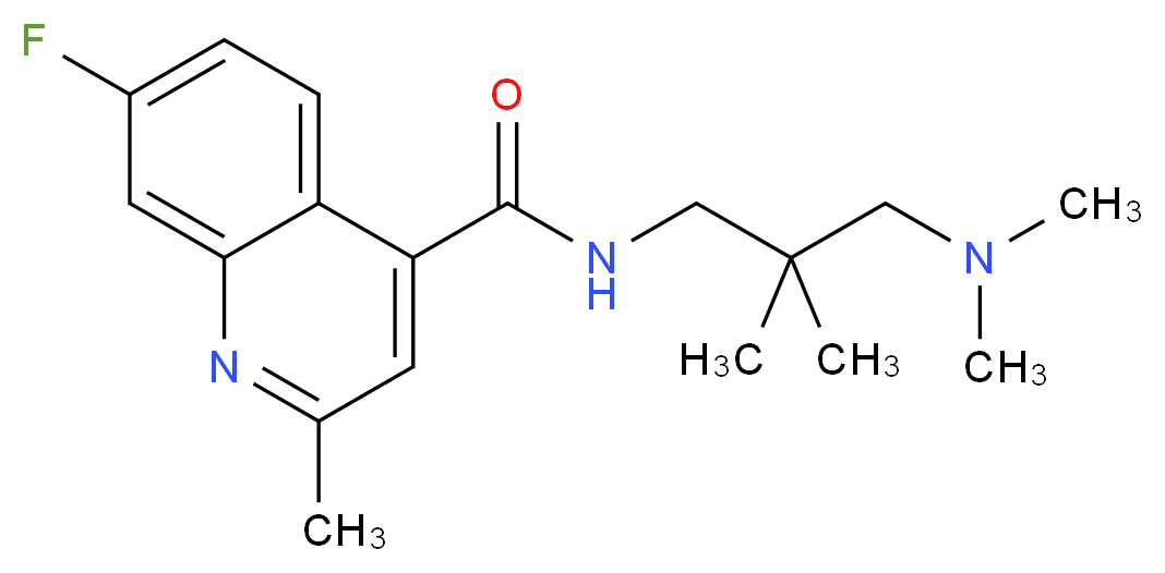N-[3-(dimethylamino)-2,2-dimethylpropyl]-7-fluoro-2-methyl-4-quinolinecarboxamide_分子结构_CAS_)
