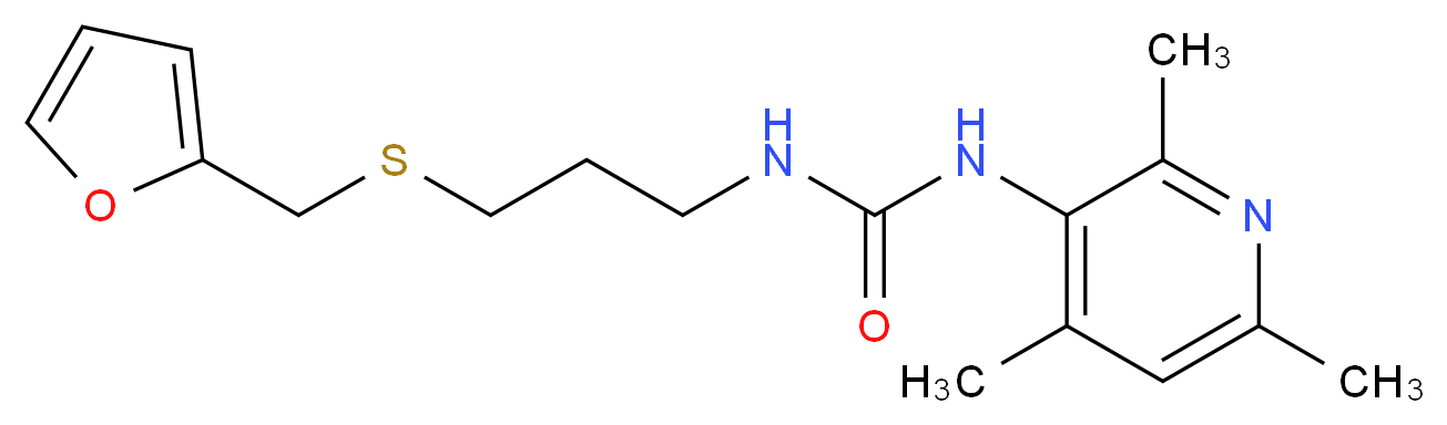 N-{3-[(2-furylmethyl)thio]propyl}-N'-(2,4,6-trimethylpyridin-3-yl)urea_分子结构_CAS_)