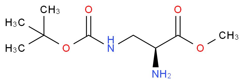 (S)-Methyl 2-amino-3-((tert-butoxycarbonyl)amino)propanoate_分子结构_CAS_77087-60-6)