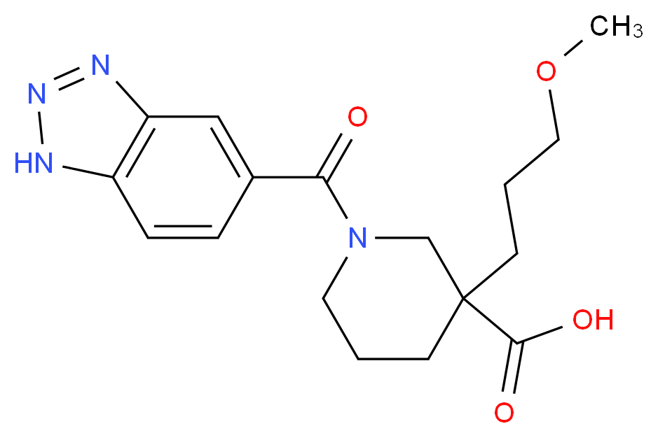 1-(1H-1,2,3-benzotriazol-5-ylcarbonyl)-3-(3-methoxypropyl)piperidine-3-carboxylic acid_分子结构_CAS_)