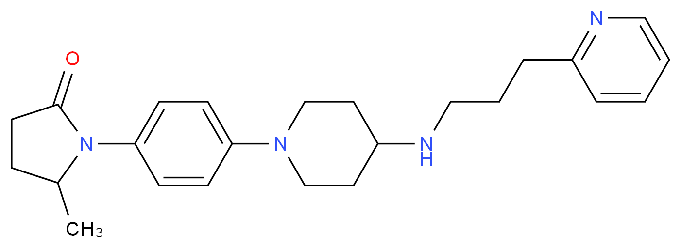 5-methyl-1-[4-(4-{[3-(2-pyridinyl)propyl]amino}-1-piperidinyl)phenyl]-2-pyrrolidinone_分子结构_CAS_)