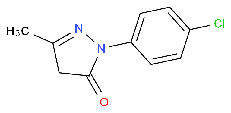 1-(4-chlorophenyl)-3-methyl-4,5-dihydro-1H-pyrazol-5-one_分子结构_CAS_13024-90-3