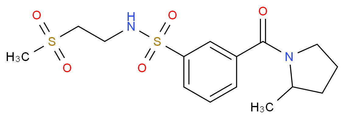 3-[(2-methylpyrrolidin-1-yl)carbonyl]-N-[2-(methylsulfonyl)ethyl]benzenesulfonamide_分子结构_CAS_)