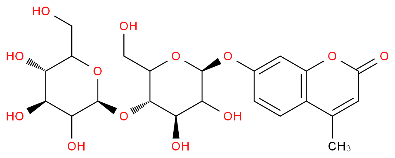 7-{[(2S,4R,5S)-3,4-dihydroxy-6-(hydroxymethyl)-5-{[(2S,4S,5S)-3,4,5-trihydroxy-6-(hydroxymethyl)oxan-2-yl]oxy}oxan-2-yl]oxy}-4-methyl-2H-chromen-2-one_分子结构_CAS_72626-61-0