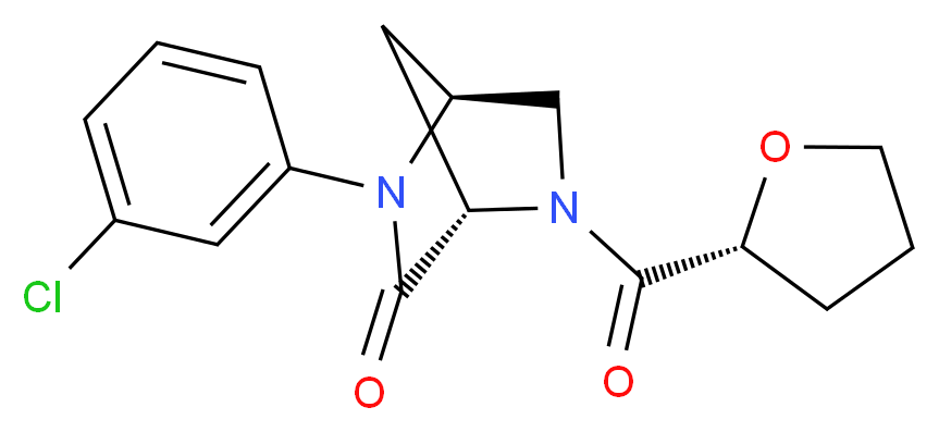 (1S,4S)-2-(3-chlorophenyl)-5-[(2R)-tetrahydro-2-furanylcarbonyl]-2,5-diazabicyclo[2.2.1]heptan-3-one_分子结构_CAS_)