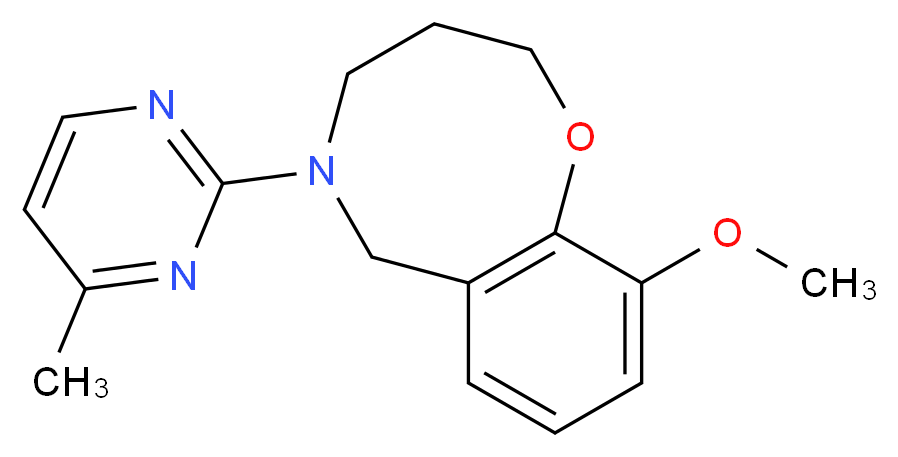 10-methoxy-5-(4-methylpyrimidin-2-yl)-3,4,5,6-tetrahydro-2H-1,5-benzoxazocine_分子结构_CAS_)
