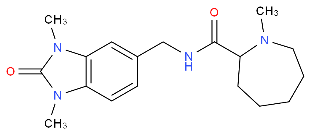 N-[(1,3-dimethyl-2-oxo-2,3-dihydro-1H-benzimidazol-5-yl)methyl]-1-methyl-2-azepanecarboxamide_分子结构_CAS_)