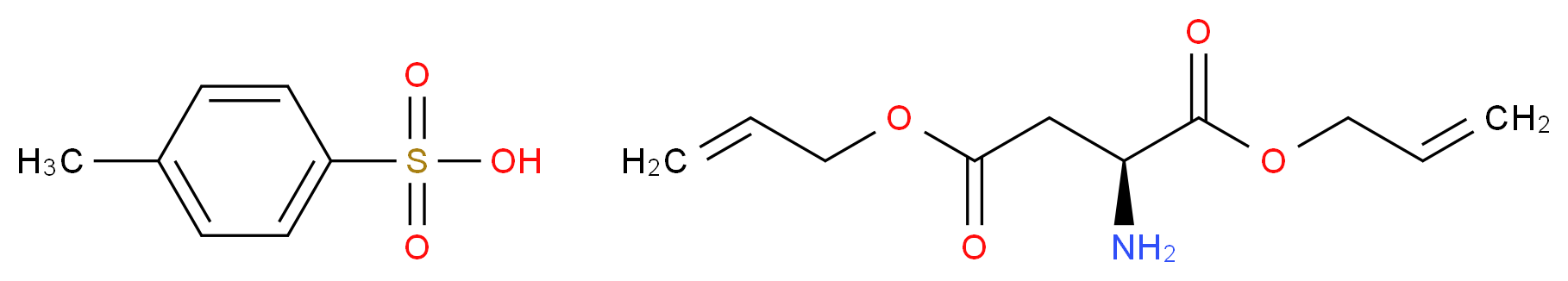 4-methylbenzene-1-sulfonic acid 1,4-bis(prop-2-en-1-yl) (2S)-2-aminobutanedioate_分子结构_CAS_125229-60-9