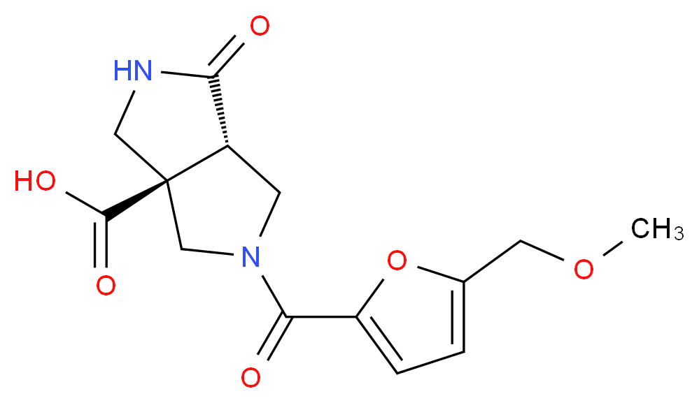 (3aR*,6aS*)-5-[5-(methoxymethyl)-2-furoyl]-1-oxohexahydropyrrolo[3,4-c]pyrrole-3a(1H)-carboxylic acid_分子结构_CAS_)