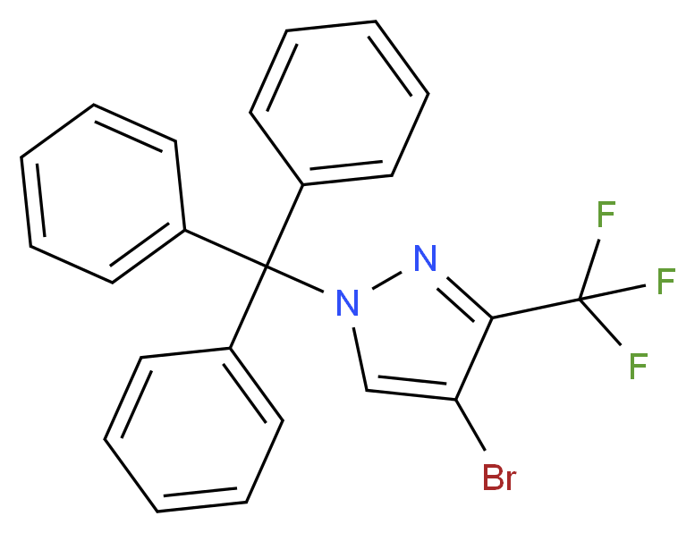 4-bromo-3-(trifluoromethyl)-1-(triphenylmethyl)-1H-pyrazole_分子结构_CAS_474706-50-8