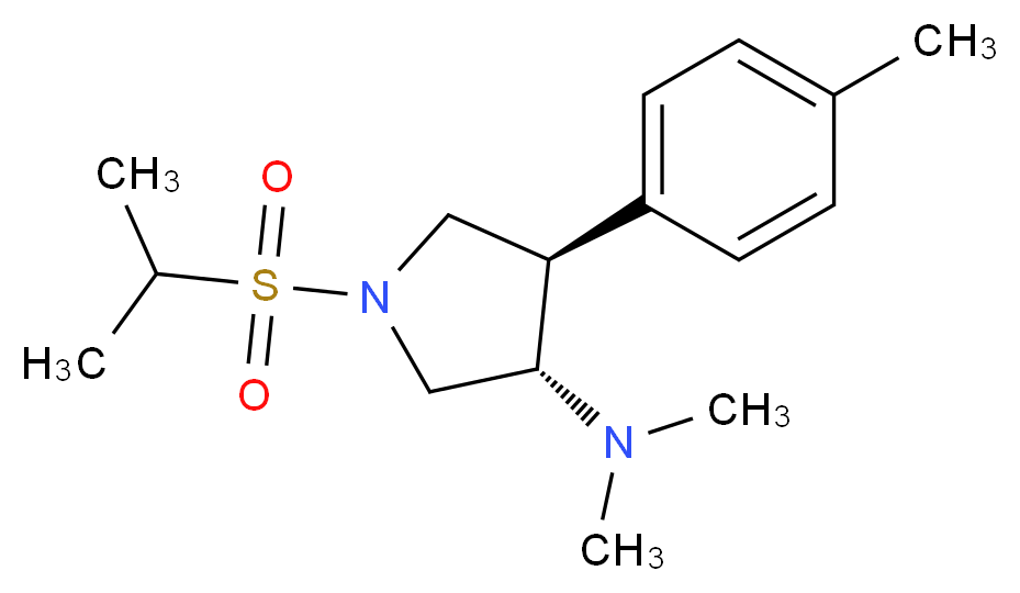 (3S*,4R*)-1-(isopropylsulfonyl)-N,N-dimethyl-4-(4-methylphenyl)pyrrolidin-3-amine_分子结构_CAS_)