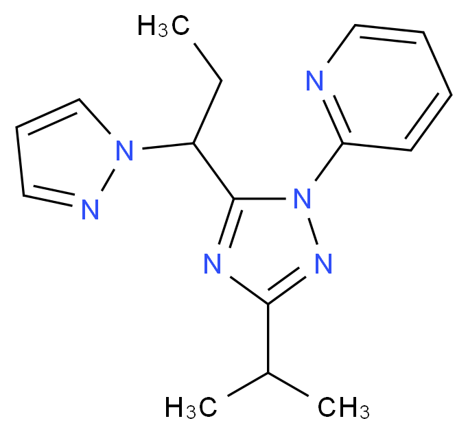 2-{3-isopropyl-5-[1-(1H-pyrazol-1-yl)propyl]-1H-1,2,4-triazol-1-yl}pyridine_分子结构_CAS_)