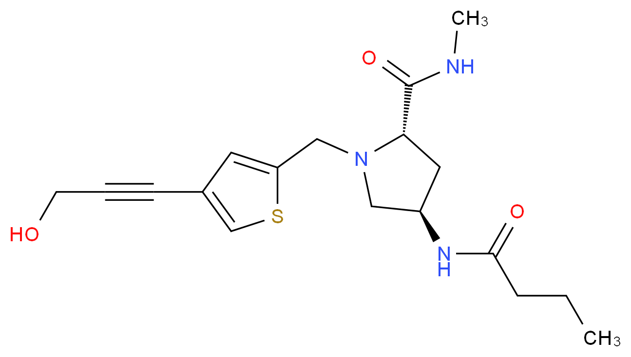 (4R)-4-(butyrylamino)-1-{[4-(3-hydroxyprop-1-yn-1-yl)-2-thienyl]methyl}-N-methyl-L-prolinamide_分子结构_CAS_)