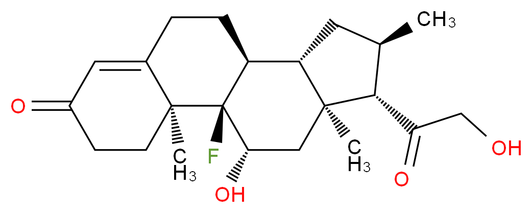 (1R,2S,10S,11S,13R,14S,15S,17S)-1-fluoro-17-hydroxy-14-(2-hydroxyacetyl)-2,13,15-trimethyltetracyclo[8.7.0.0<sup>2</sup>,<sup>7</sup>.0<sup>1</sup><sup>1</sup>,<sup>1</sup><sup>5</sup>]heptadec-6-en-5-one_分子结构_CAS_432-54-2