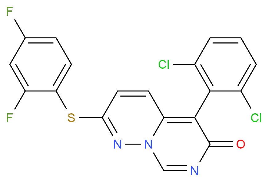 5-(2,6-dichlorophenyl)-2-[(2,4-difluorophenyl)sulfanyl]-6H-pyrimido[1,6-b]pyridazin-6-one_分子结构_CAS_209410-46-8