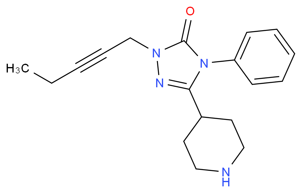 2-pent-2-yn-1-yl-4-phenyl-5-piperidin-4-yl-2,4-dihydro-3H-1,2,4-triazol-3-one_分子结构_CAS_)