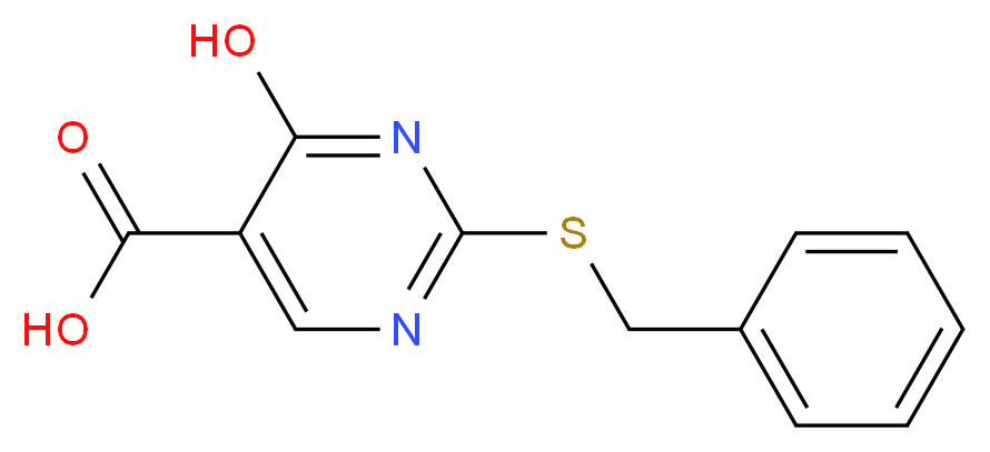2-(benzylsulfanyl)-4-hydroxypyrimidine-5-carboxylic acid_分子结构_CAS_93185-33-2