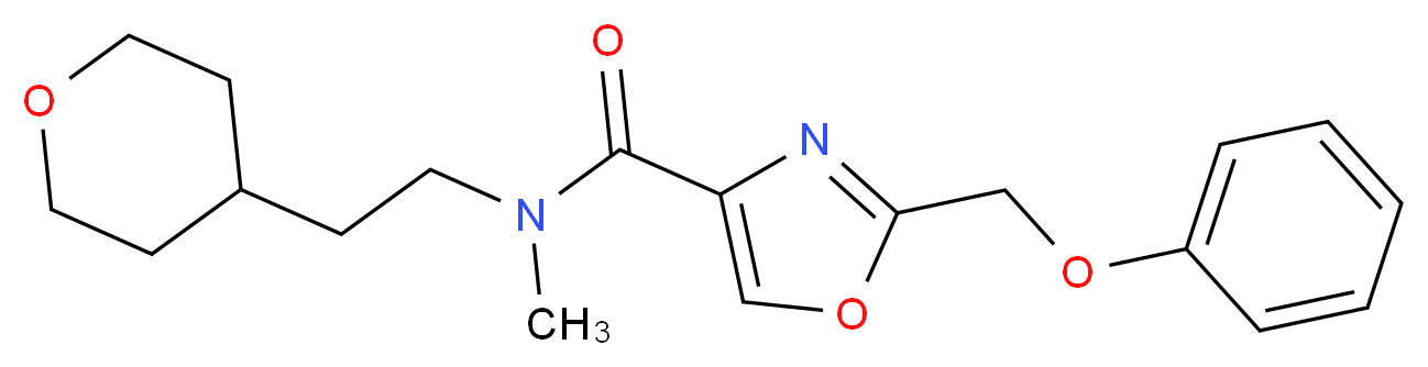 N-methyl-2-(phenoxymethyl)-N-[2-(tetrahydro-2H-pyran-4-yl)ethyl]-1,3-oxazole-4-carboxamide_分子结构_CAS_)