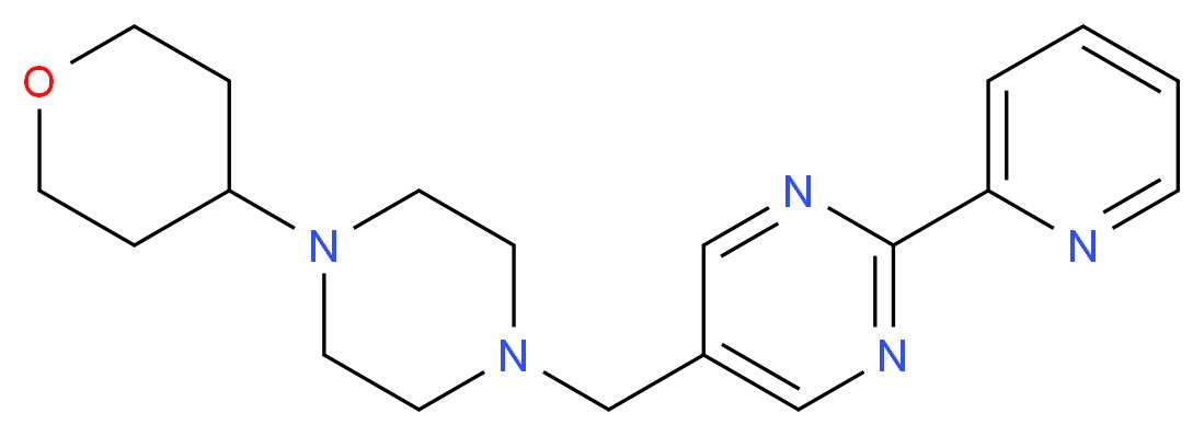 2-pyridin-2-yl-5-{[4-(tetrahydro-2H-pyran-4-yl)piperazin-1-yl]methyl}pyrimidine_分子结构_CAS_)