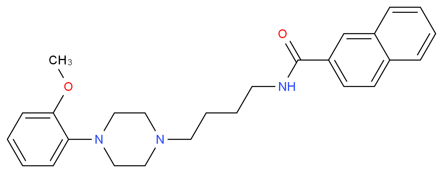 N-{4-[4-(2-methoxyphenyl)piperazin-1-yl]butyl}naphthalene-2-carboxamide_分子结构_CAS_314776-92-6