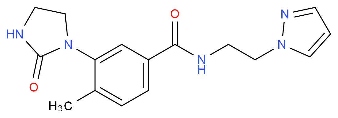 4-methyl-3-(2-oxo-1-imidazolidinyl)-N-[2-(1H-pyrazol-1-yl)ethyl]benzamide_分子结构_CAS_)