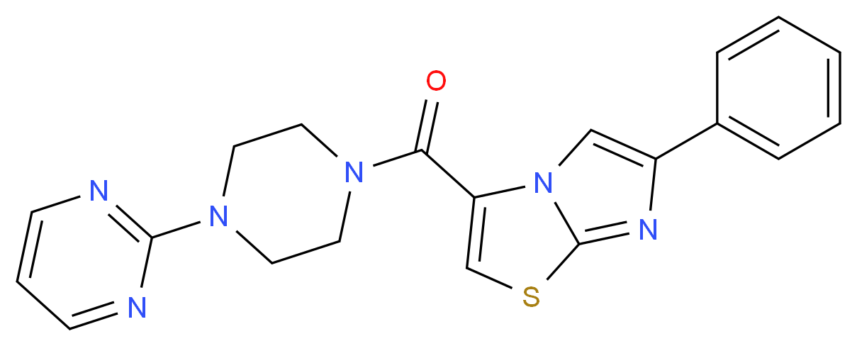 6-phenyl-3-{[4-(2-pyrimidinyl)-1-piperazinyl]carbonyl}imidazo[2,1-b][1,3]thiazole_分子结构_CAS_)