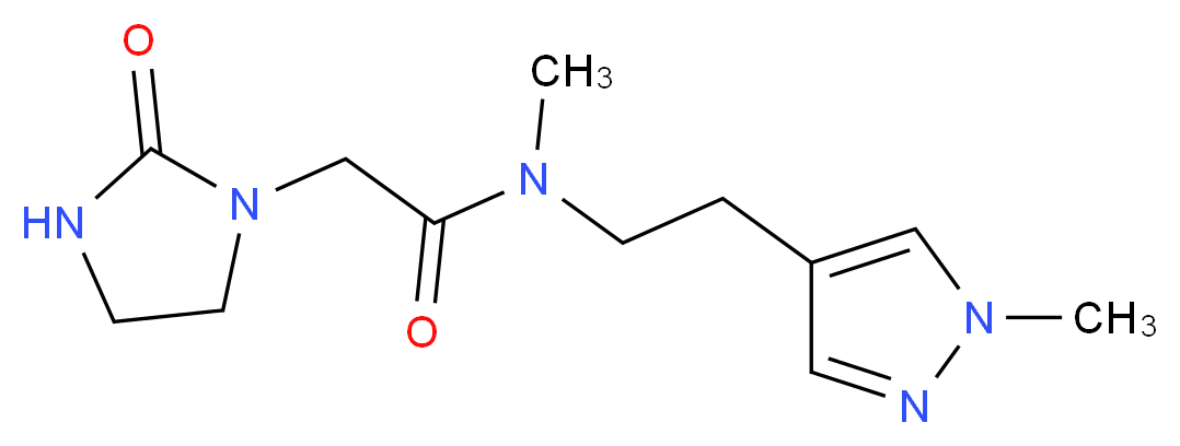 N-methyl-N-[2-(1-methyl-1H-pyrazol-4-yl)ethyl]-2-(2-oxoimidazolidin-1-yl)acetamide_分子结构_CAS_)