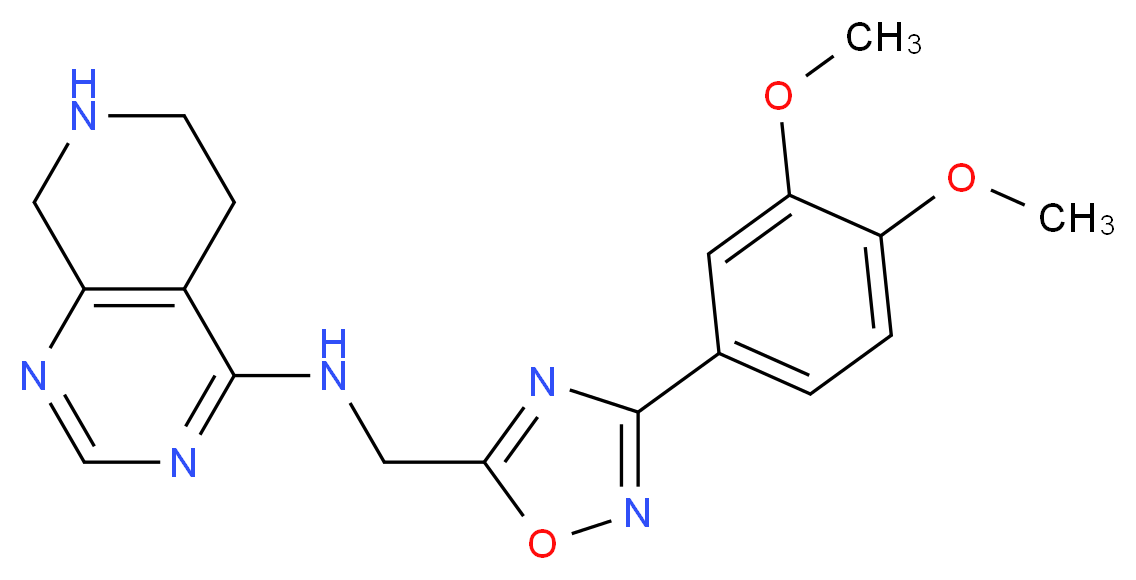 N-{[3-(3,4-dimethoxyphenyl)-1,2,4-oxadiazol-5-yl]methyl}-5,6,7,8-tetrahydropyrido[3,4-d]pyrimidin-4-amine_分子结构_CAS_)